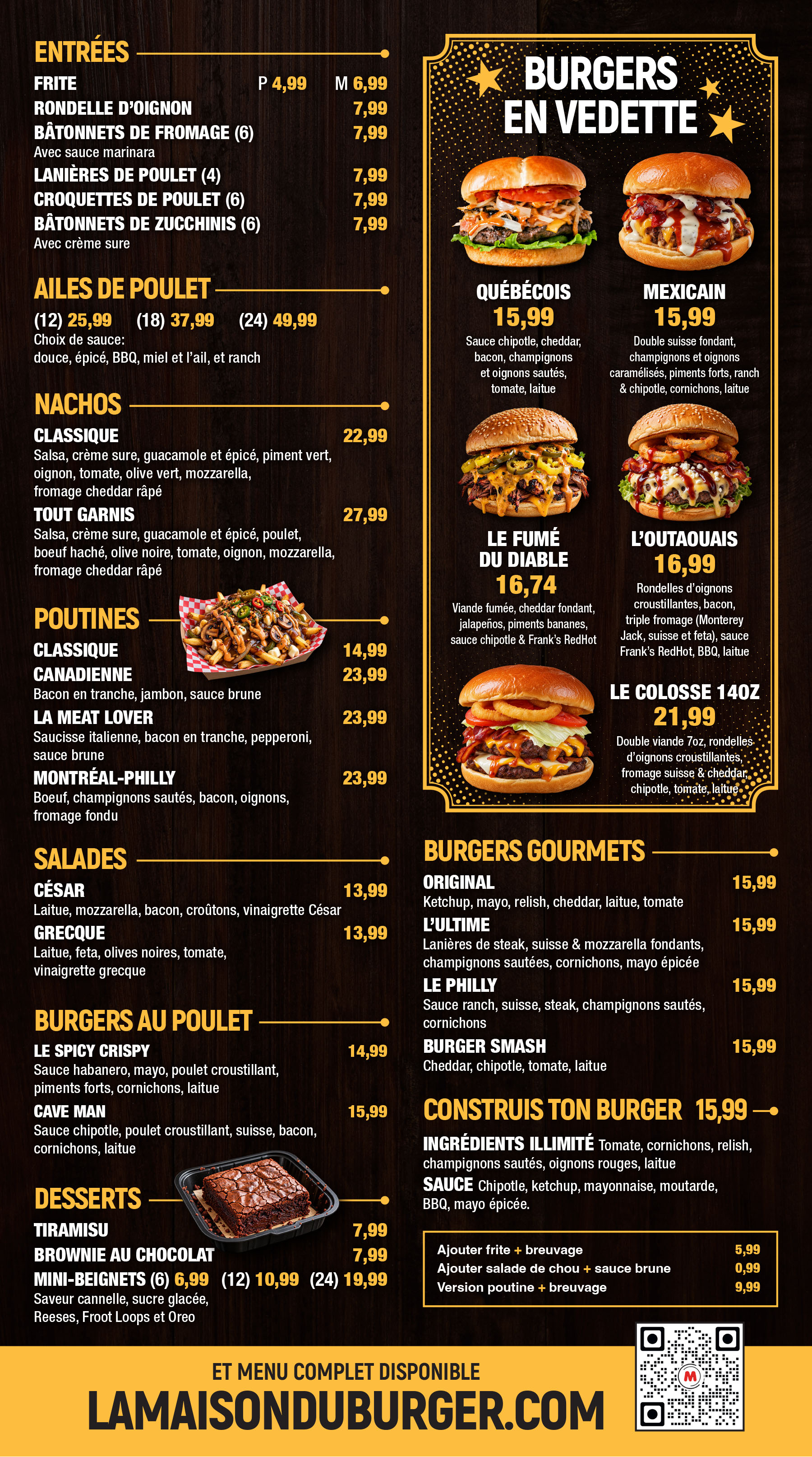 La Maison Du Burger Hull Menu